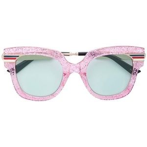 Gucci Oversized Glitter Sunglasses pink